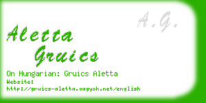 aletta gruics business card